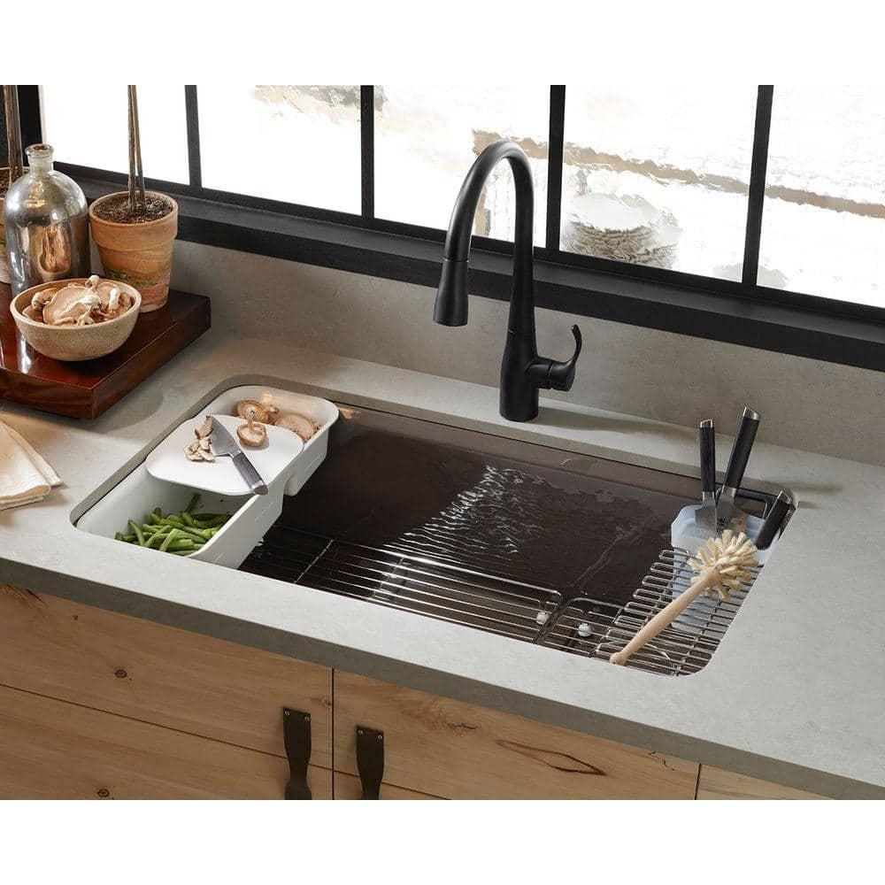 Riverby 33" x 22" x 9-5/8" Under-Mount Single-Bowl Kitchen Sink with Accessories