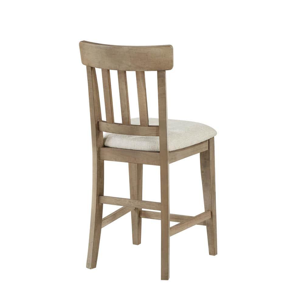 Steve Silver Napa Farmhouse Upholstered 42" Height Counter Chair, Set of 2, Cream