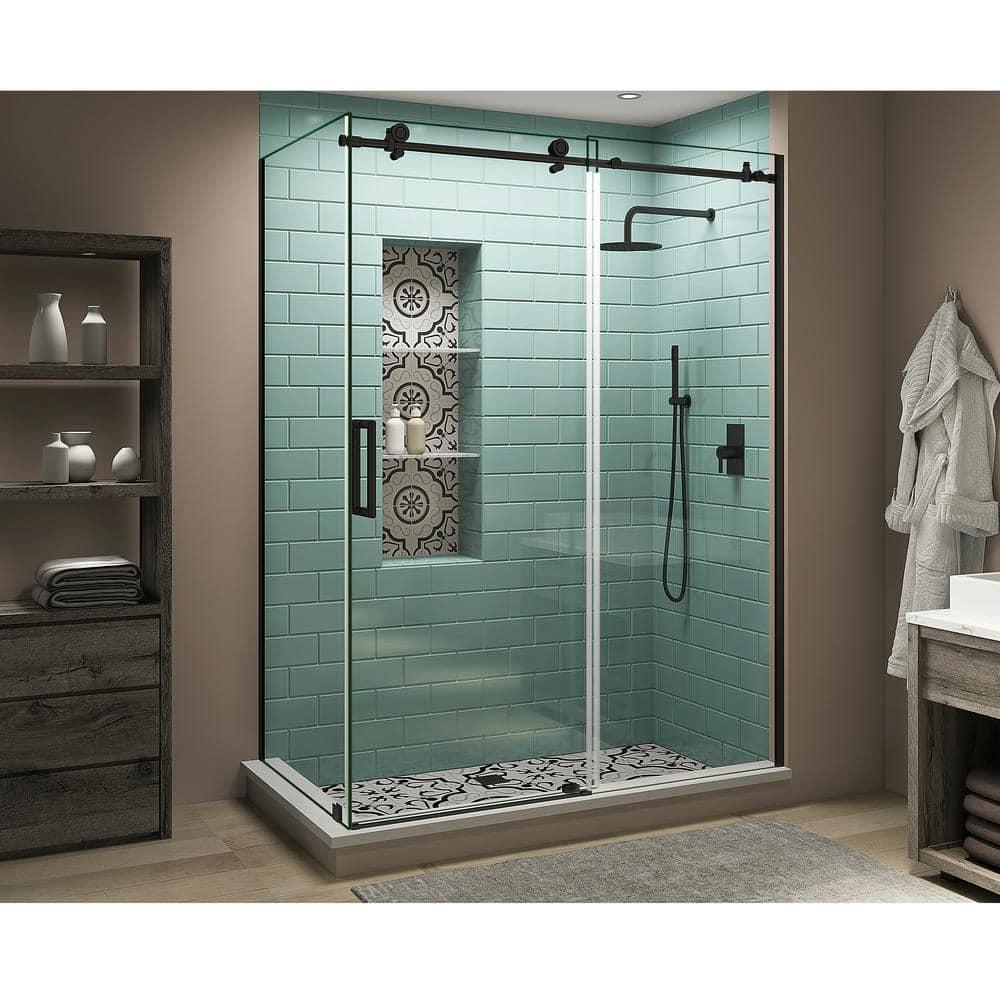 Aston Coraline XL 60" - 64" W x 38" D x 80" H Frameless Rectangle Sliding Shower Enclosure SEN984EZ.UC-MB-643880-L