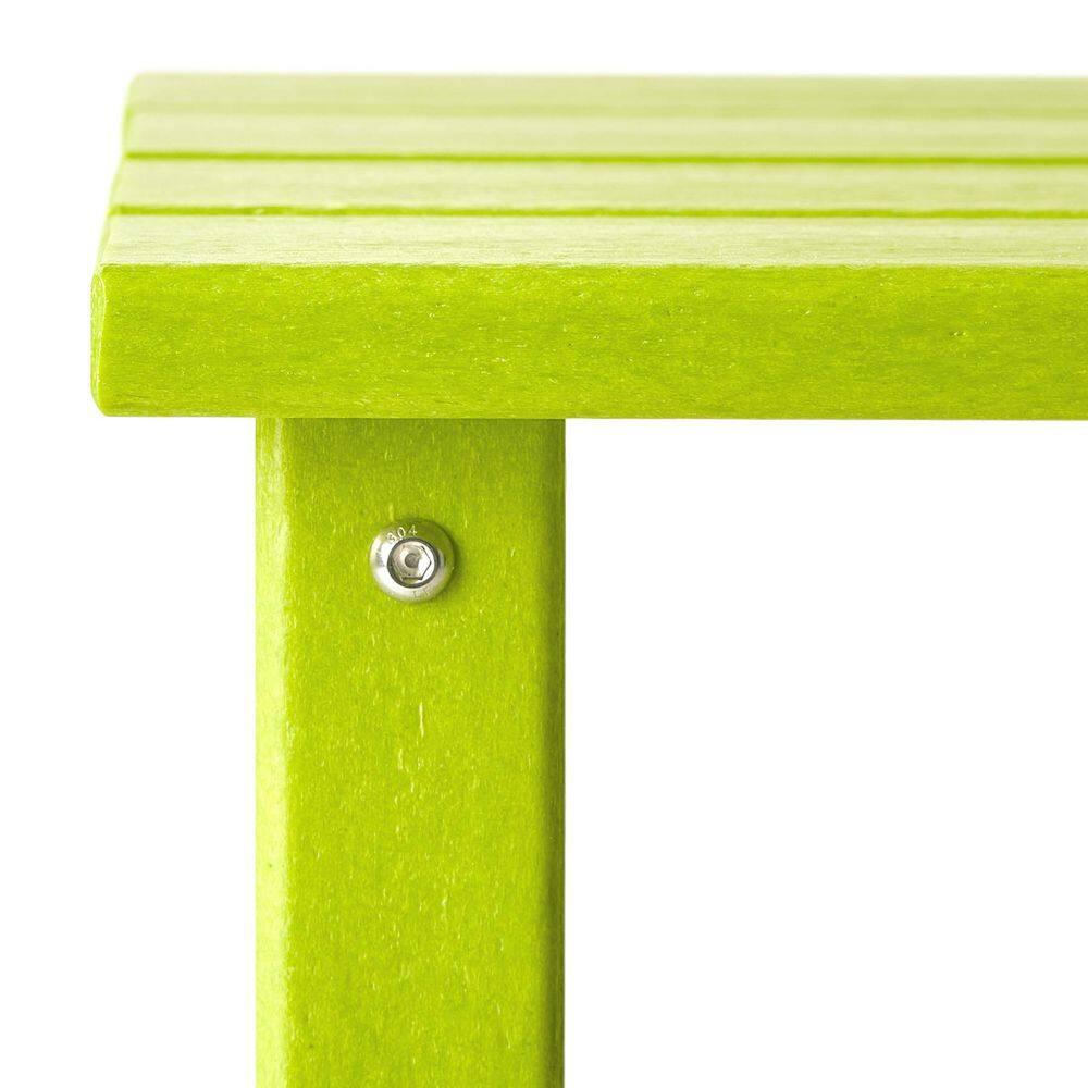 Polytrends  Laguna Hdpe All Weather Outdoor Patio Square Side Table Lime