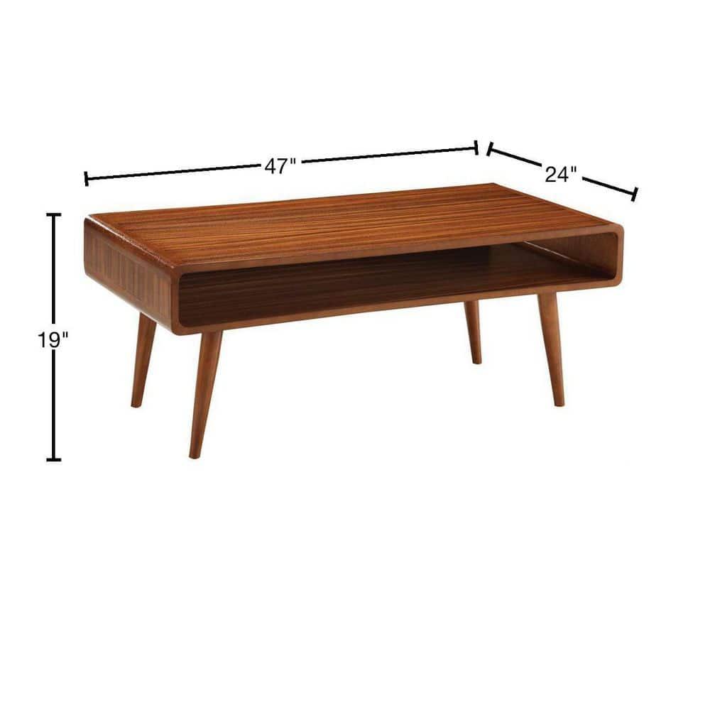 Boraam Halmstad Coffee Table Walnut: Elegant Rectangular Design, 2 Shelves, Sturdy Wood Frame