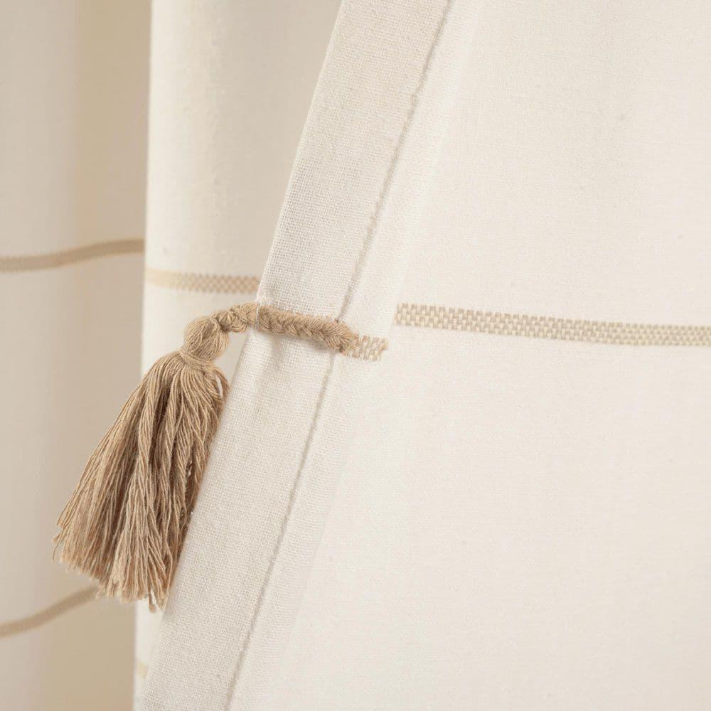 Lush Decor Farmhouse Boho Stripe Window Curtain Panels - Gray Ombre - 42 X 84
