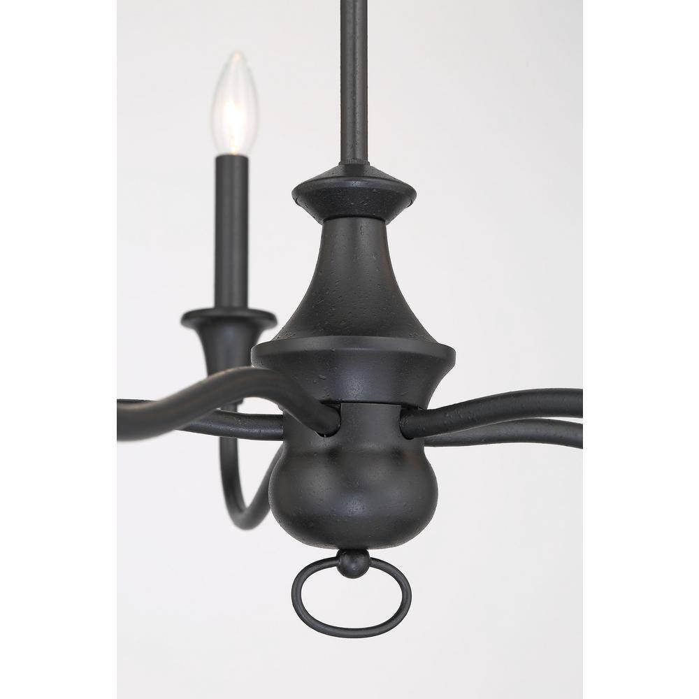 Halifax Textured Black 5-Light Candelabra Chandelier