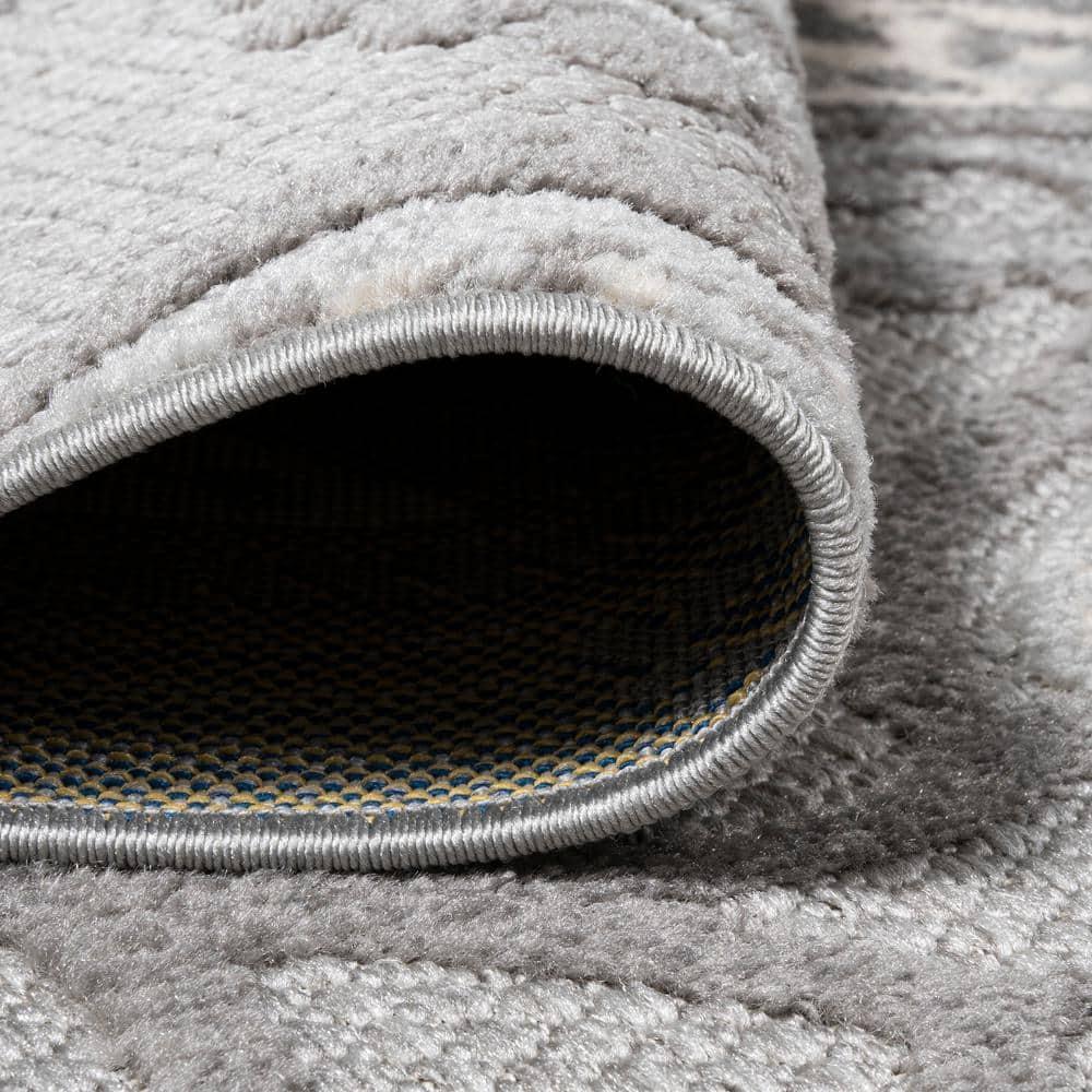 5'x8' Julien Paisley High-Low Indoor/Outdoor Area Rug, Light Gray - JONATHAN Y
