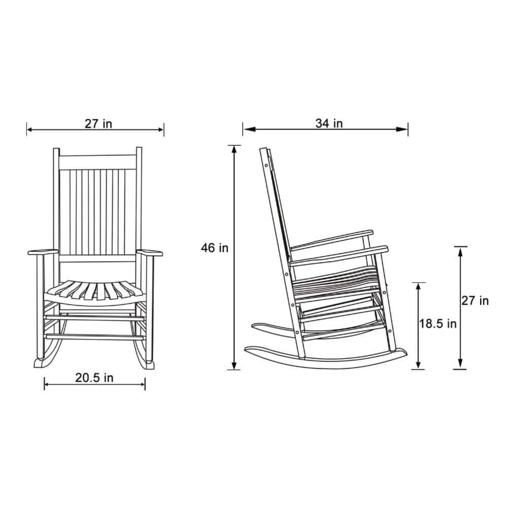 Shine Company Traditional Hardwood Indoor/Outdoor Patio Porch Rocker in Blue