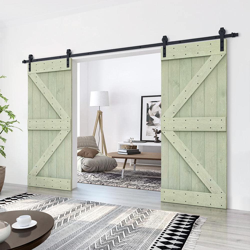 Calhome 84'' Solid Wood Barn Doors Barn Door | Wayfair