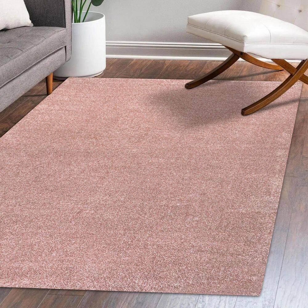 8'x10' Haze Solid Low-Pile, Pink - JONATHAN Y