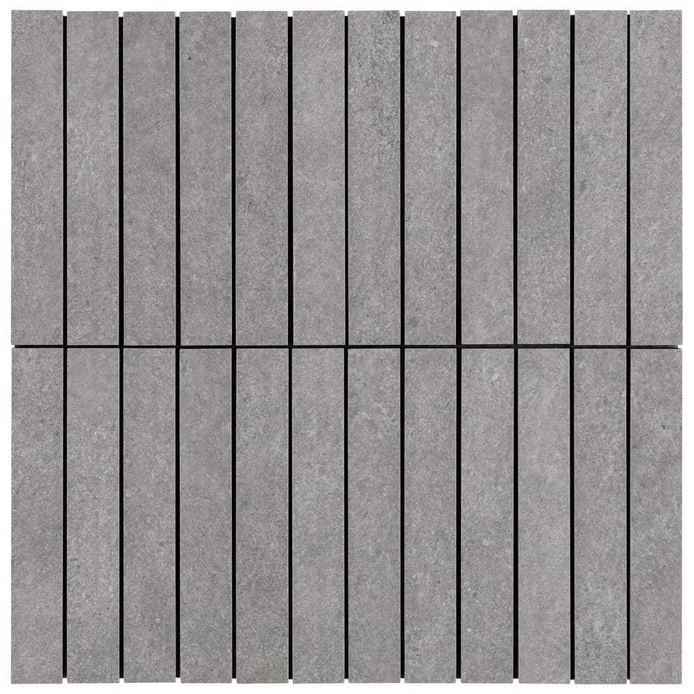 Monolith 11.81 In. X 11.81 In. Stacked Matte Porcelain Mosaic Floor And Wall Tile (0.96 Sq. Ft. / Each)