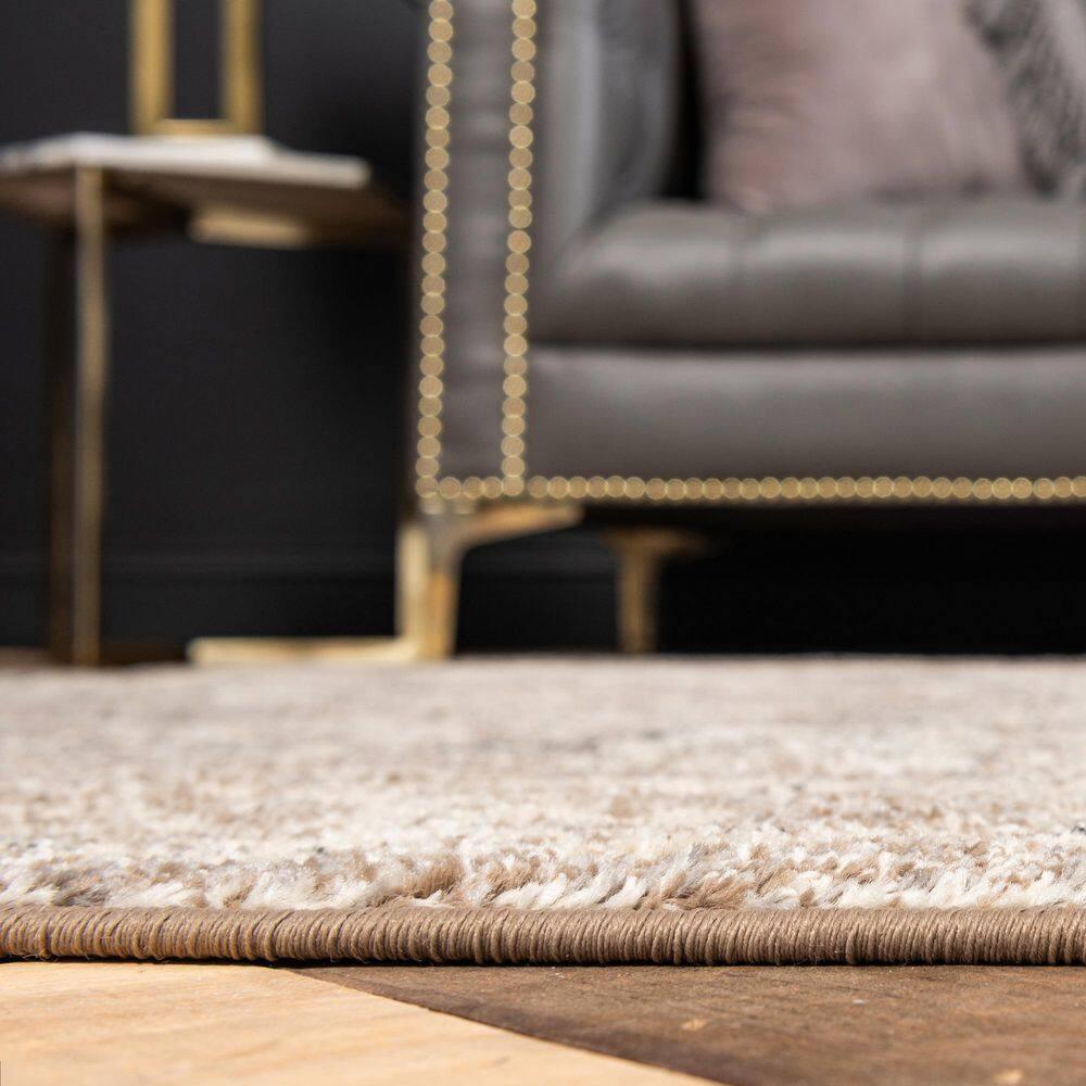 Unique Loom Penrose Collection Area Rug - Krystle (8' x 10' Rectangle Beige Brown/Ivory)