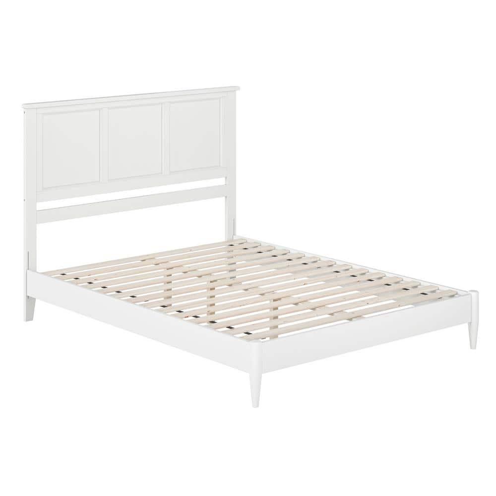 AFI Charlotte Queen Solid Wood Low Profile Platform Bed, White