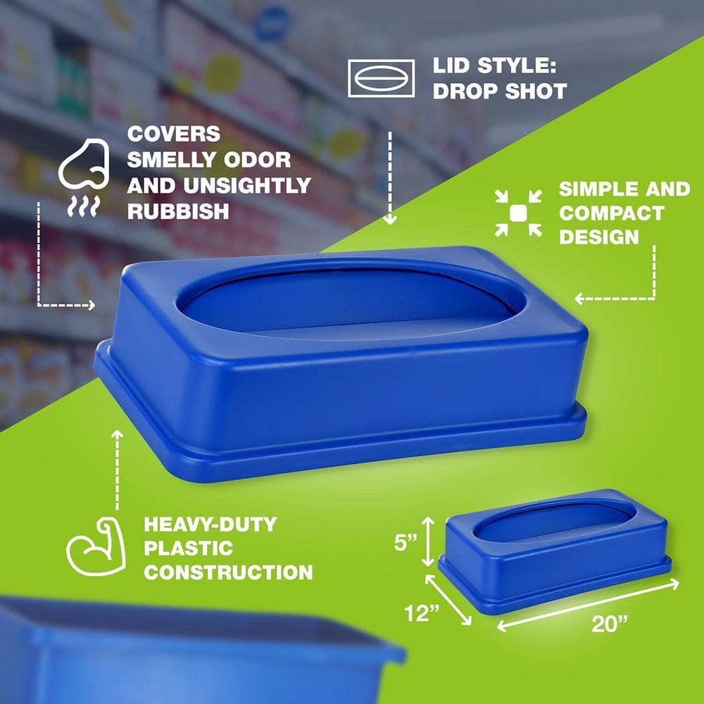 Alpine Industries 23 Gallon Trash Can Recycle Bin and Drop Slot Lid