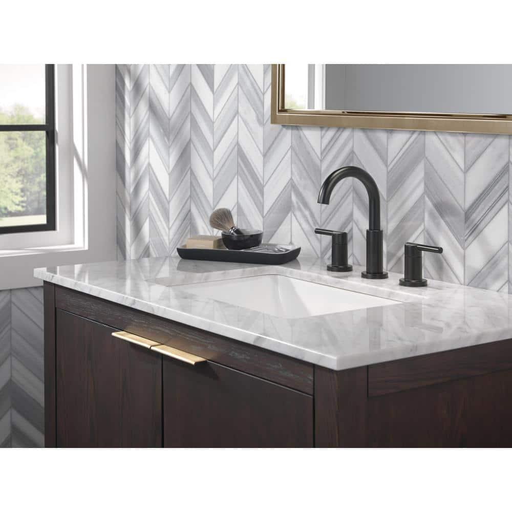 Nicoli Widespread Bathroom Faucet 3 Hole, 2-handle Bathroom Sink Faucet with Drain Assembly