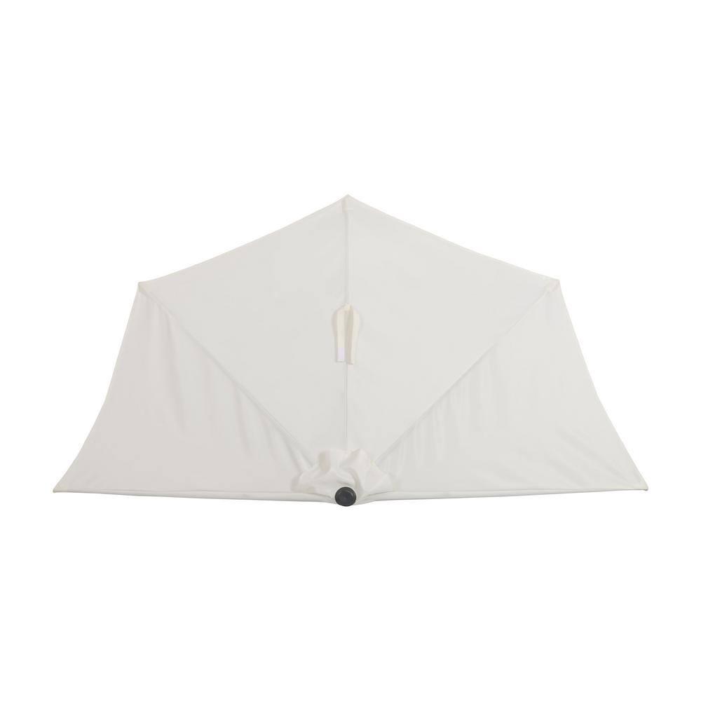 8.5'ft. Steel Market Half Patio Umbrella in Off White