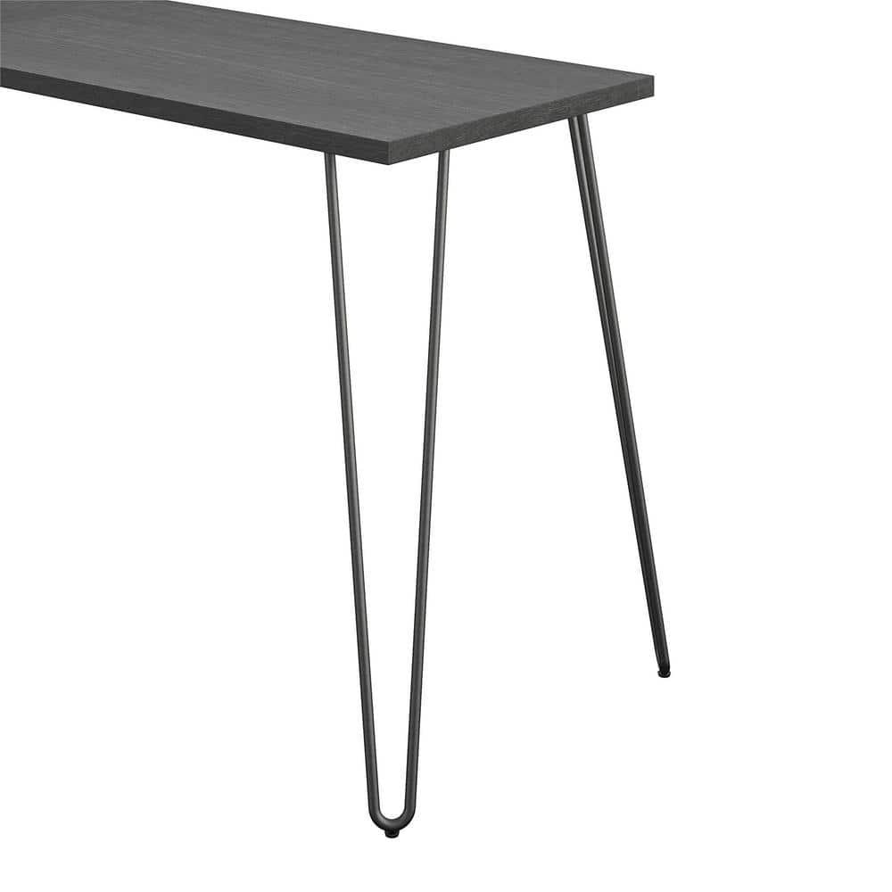 Shanewood 55.1 in. L-Shape Black Oak Computer Desk with Riser