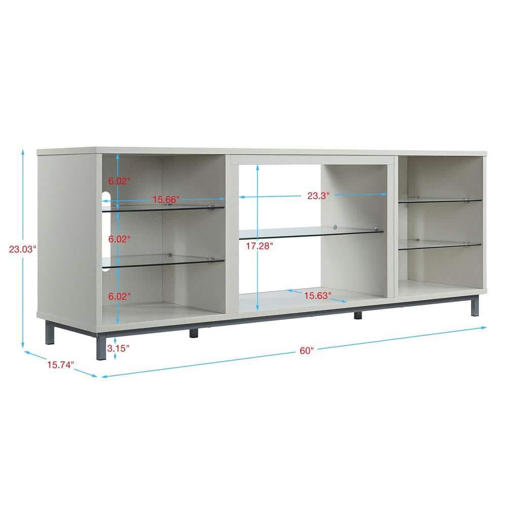 Brighton TV Stand for TVs up to 56" Beige - Manhattan Comfort: MDF Media Console with Cable Management