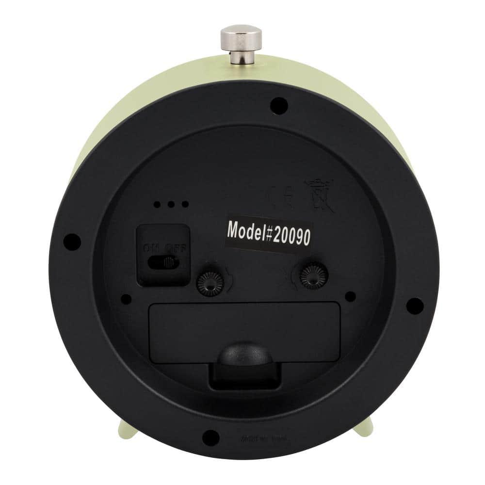 Equity 20090 5-Inch Silent Sweeping Quartz Metal Alarm Clock, Light Green