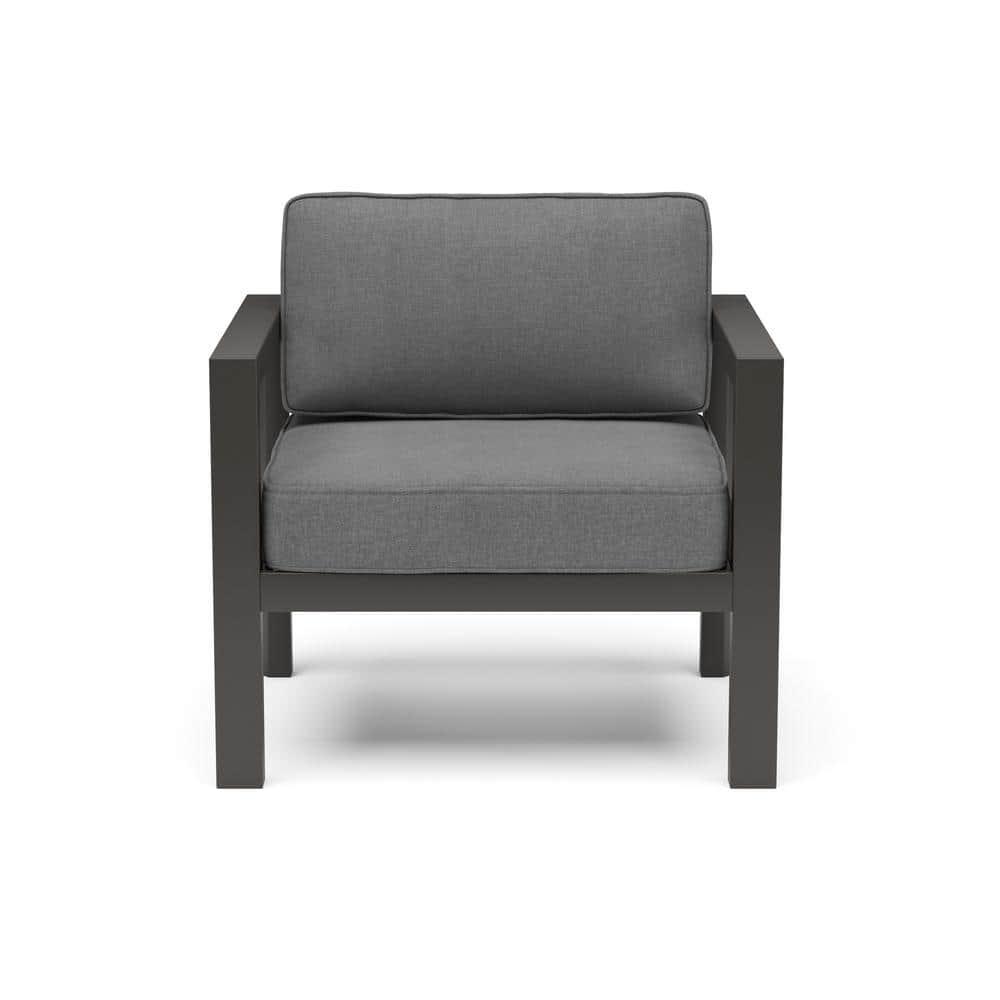 Homestyles Grayton Aluminum Outdoor Aluminum Lounge Chair in Gray