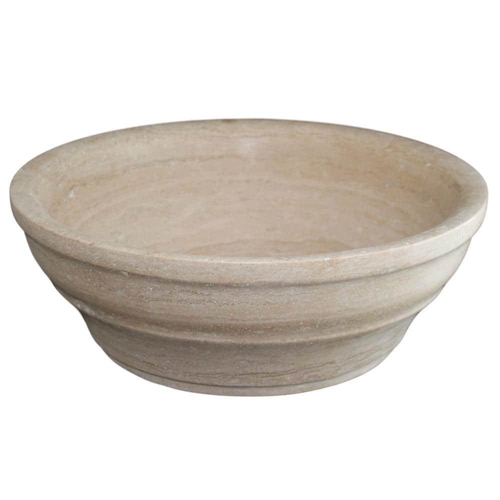 TashMart 16'' Stone Circular Bathroom Sink