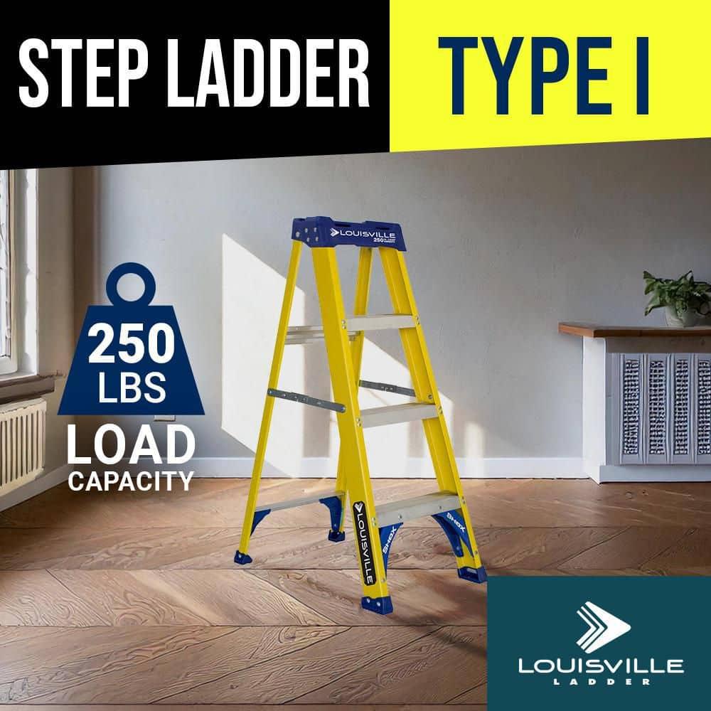 Louisville Ladder 8 ft. Fiberglass Step Ladder with 250 lbs. Load Capacity Type I Duty Rating