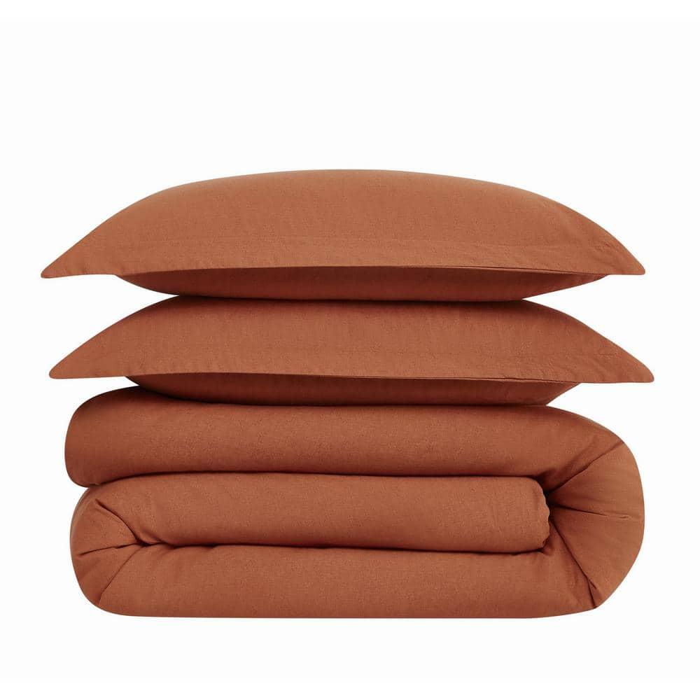 Flax Linen Rust Full/Queen Duvet Set