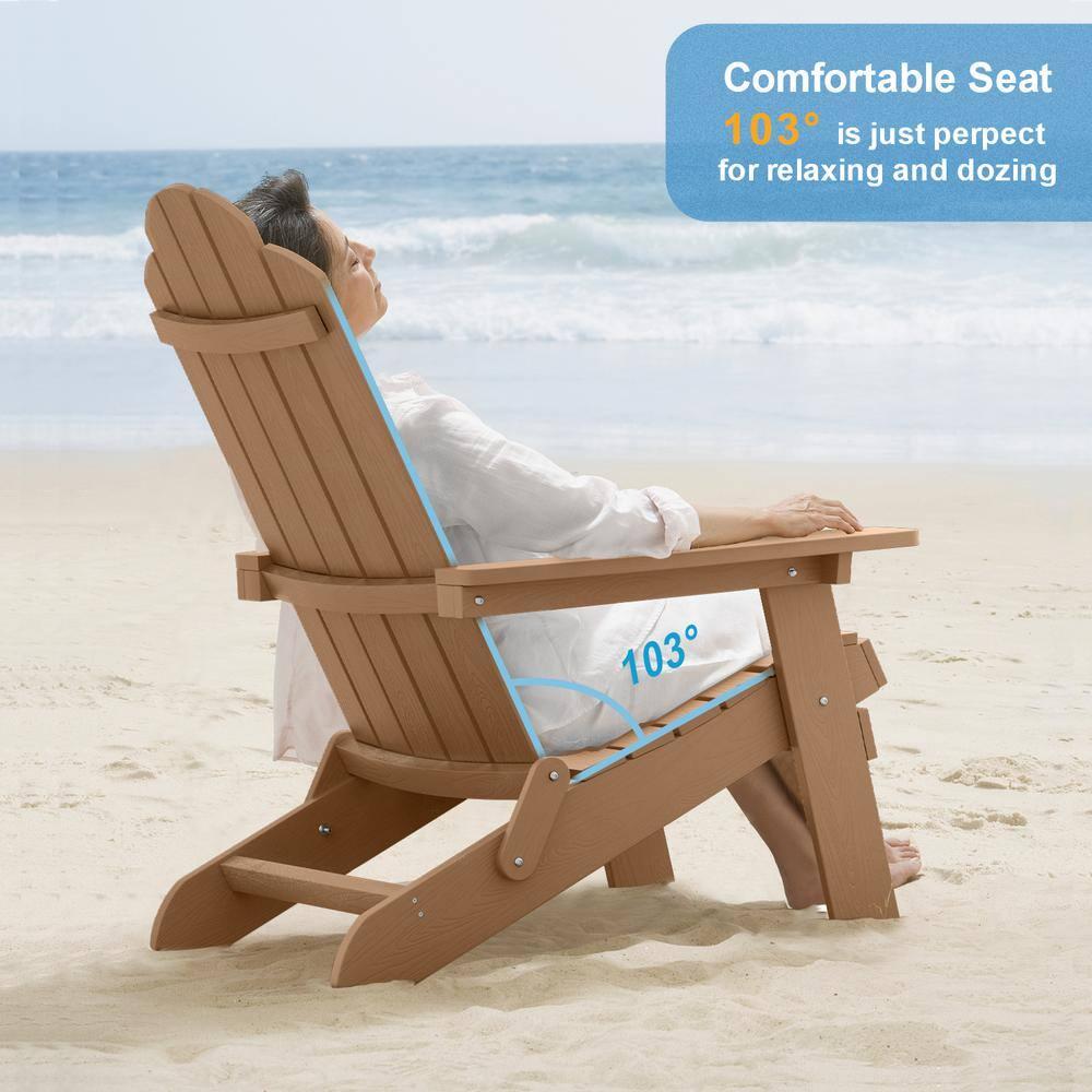 Highland Dunes Outdoor Plastic Folding Adirondack Chair For All Weather (Set Of 4) (Set of 4)