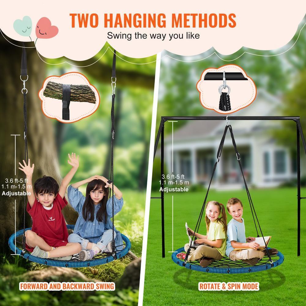 Blue and Black 40" Spider Web Saucer Swing Set