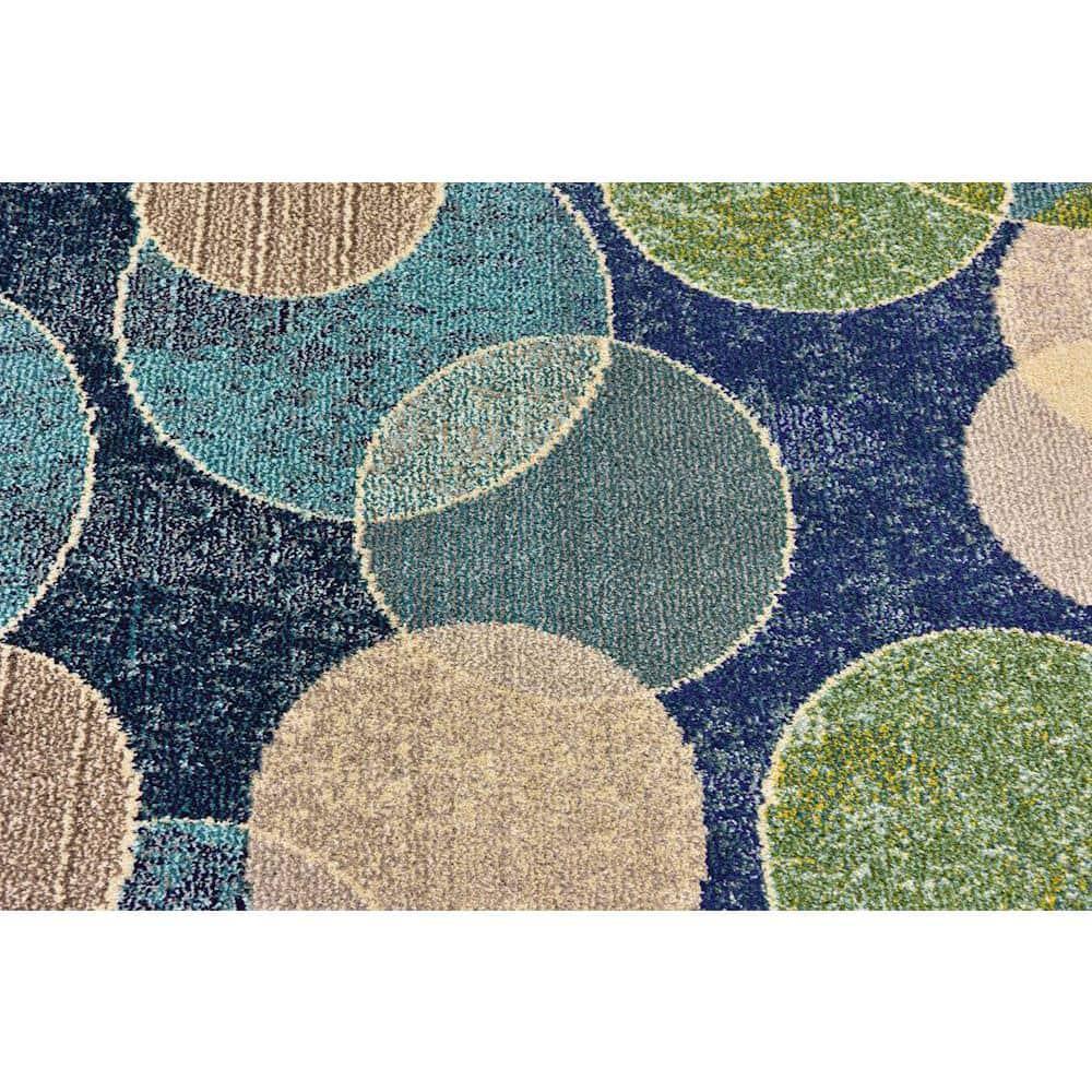 Unique Loom 4' 1 x 6' 1 Navy Blue Chromatic Seaside Area Rug
