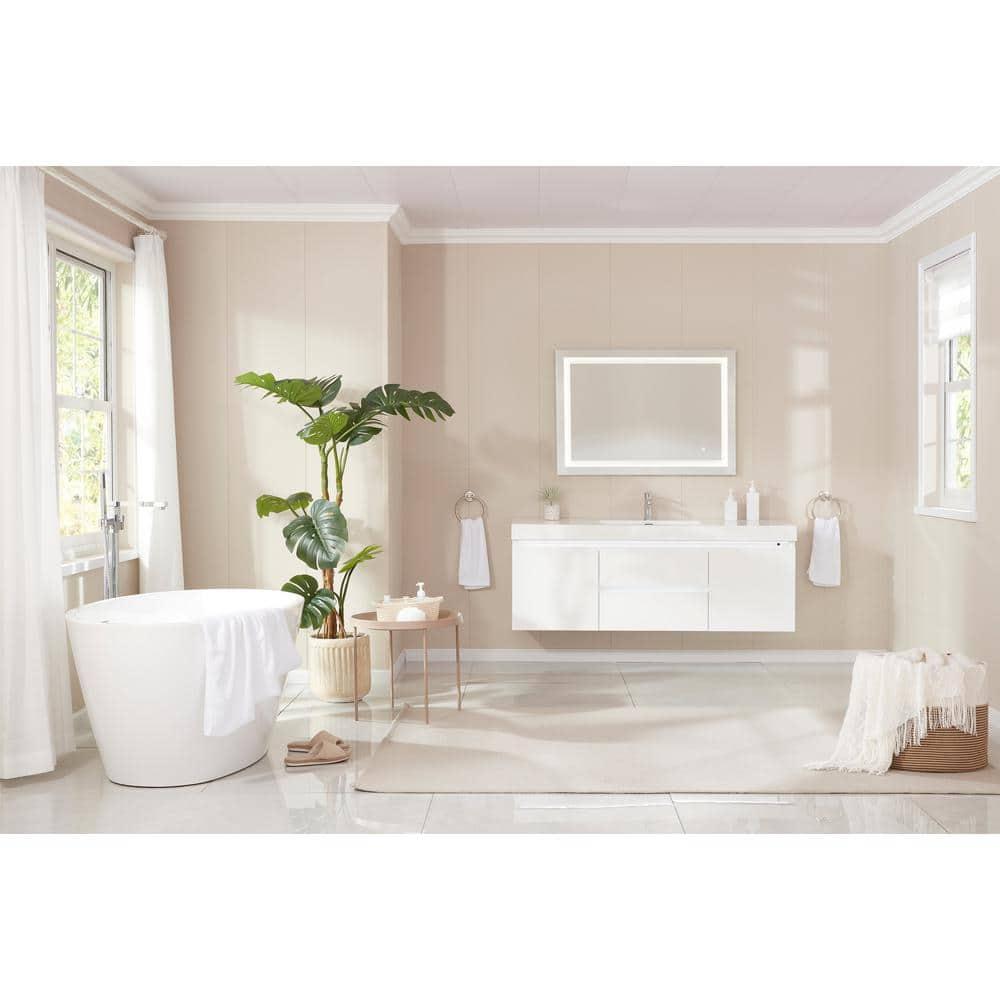 Vanity Art Freestanding Soaking Acrylic Bathtub VA6834-BN-S
