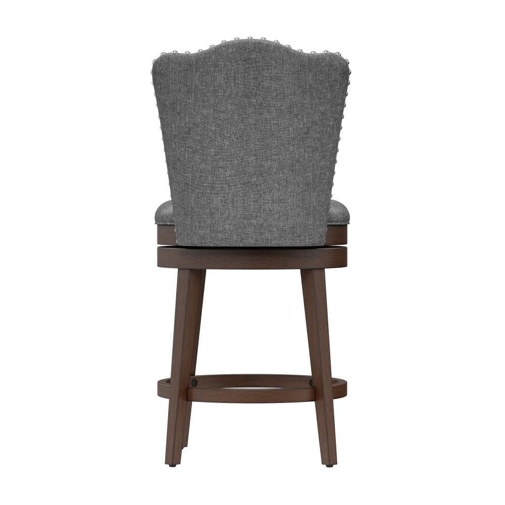 Hillsdale Edenwood 26.25" Fabric Traditional Counter Stool in Chocolate/Gray