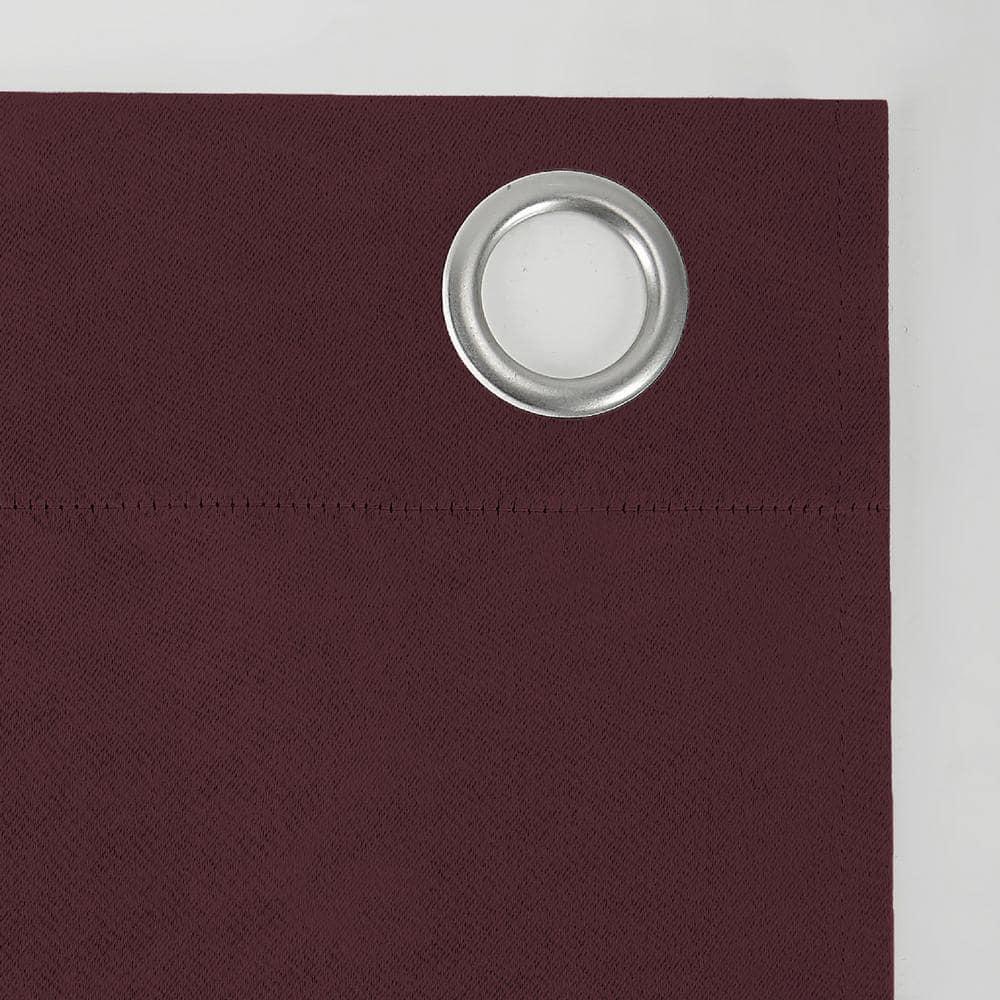 Sun Zero Nolan Energy Saving Blackout Grommet Curtain Panel, 40"x95", Merlot Red