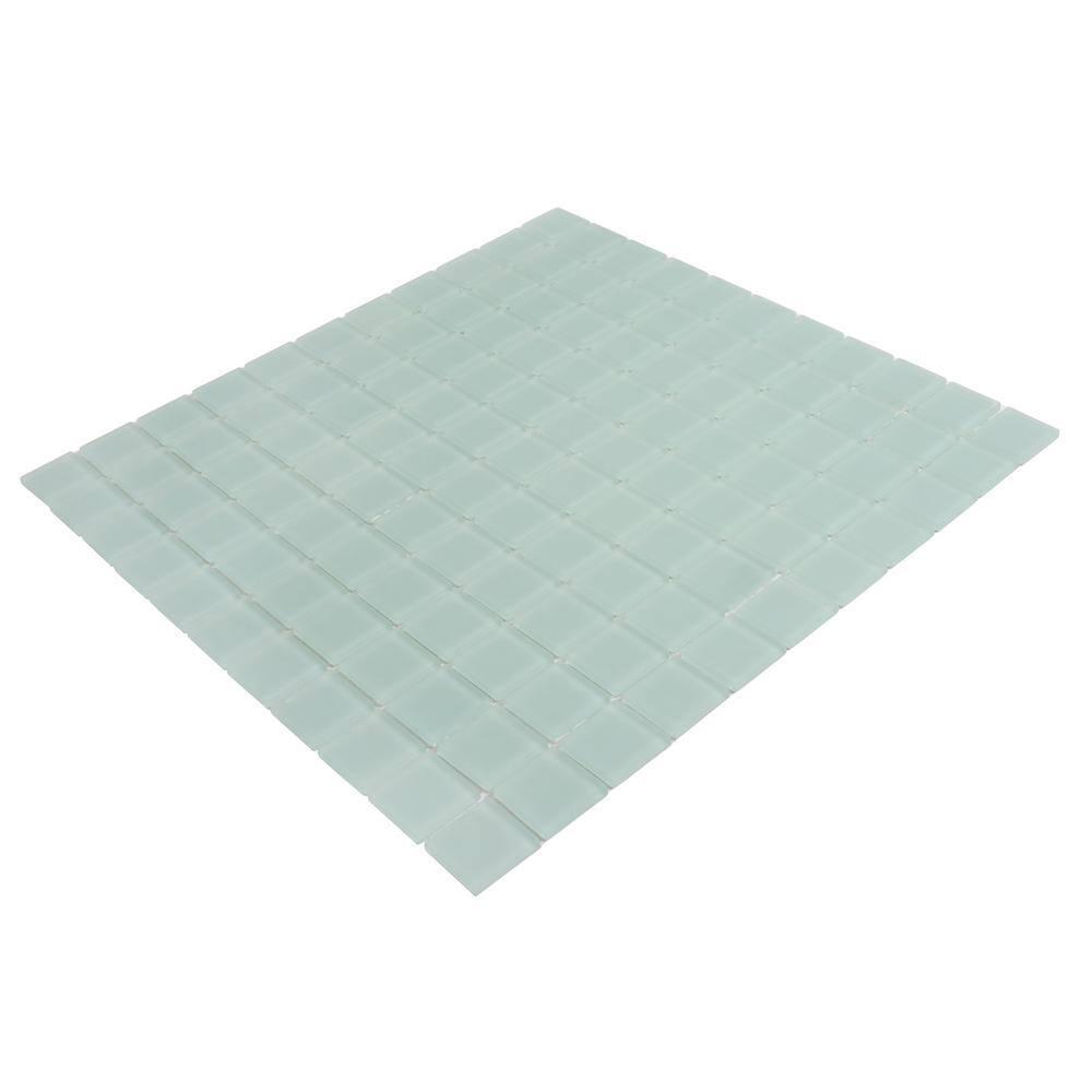 10 pack Blizzard Blue 11.8 in. x 11.8 in. 1 in. x 1 in. Matte Finished Glass Mosaic Floor and Wall Tile (9.67 sq. ft./Case)