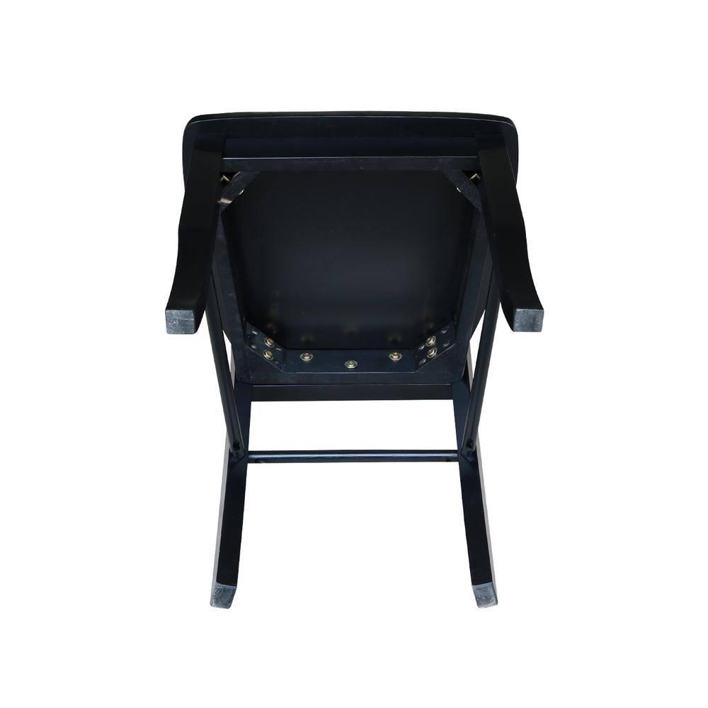 Set of 2 Madrid Ladderback Chairs Black - International Concepts: Solid Wood, Armless, Transitional Style
