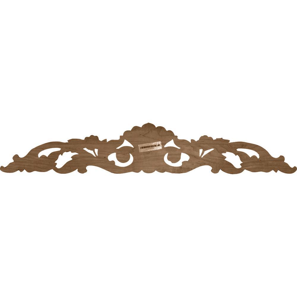 Ekena Millwork 24 1/8"W x 5 1/8"H x 3/4"D Medium Farmingdale Center with Scrolls, Maple