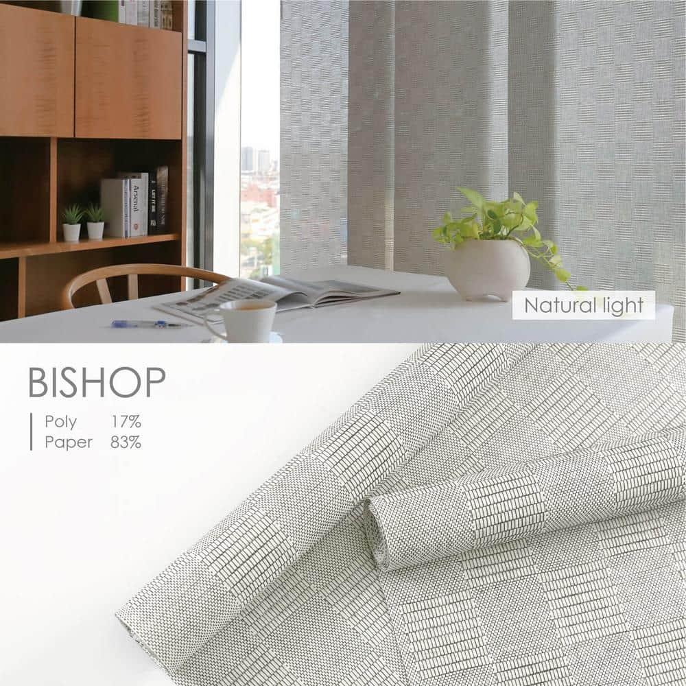 Bishop Sheer Adjustable Sliding Hanging Room Divider with 23 in. Slats Up to 86 in. W x 96 in. L