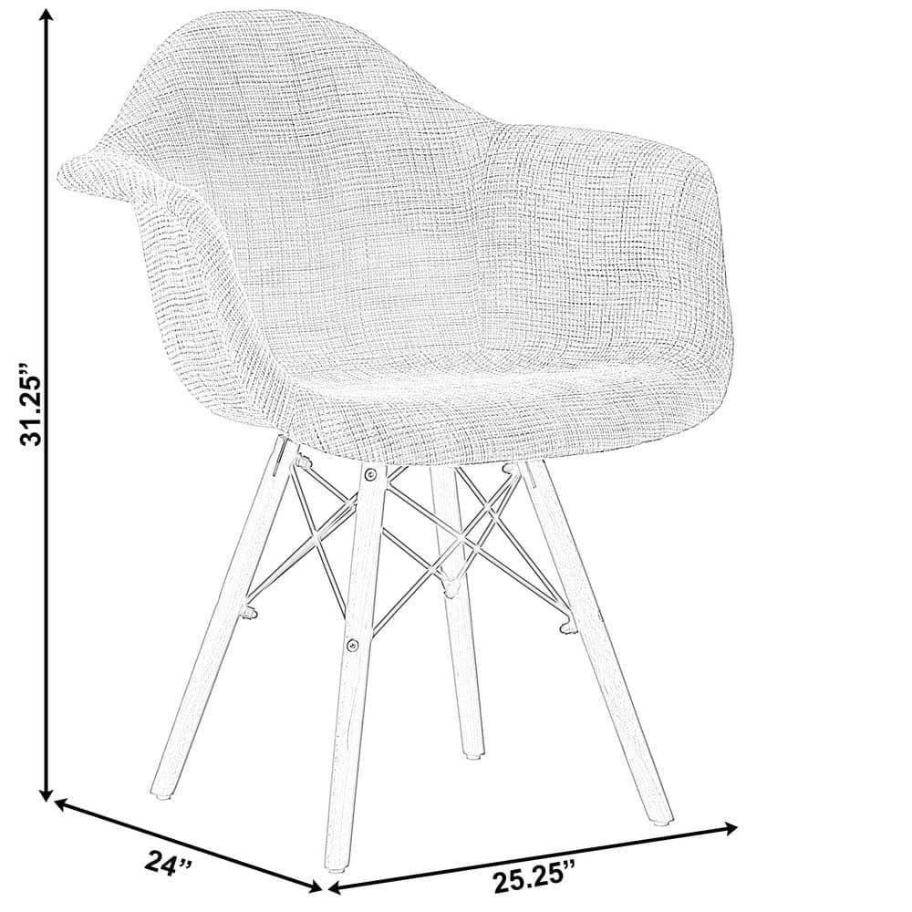 Gray Mid-Century Modern Ergonomic Side Chair with Beech Wooden Legs