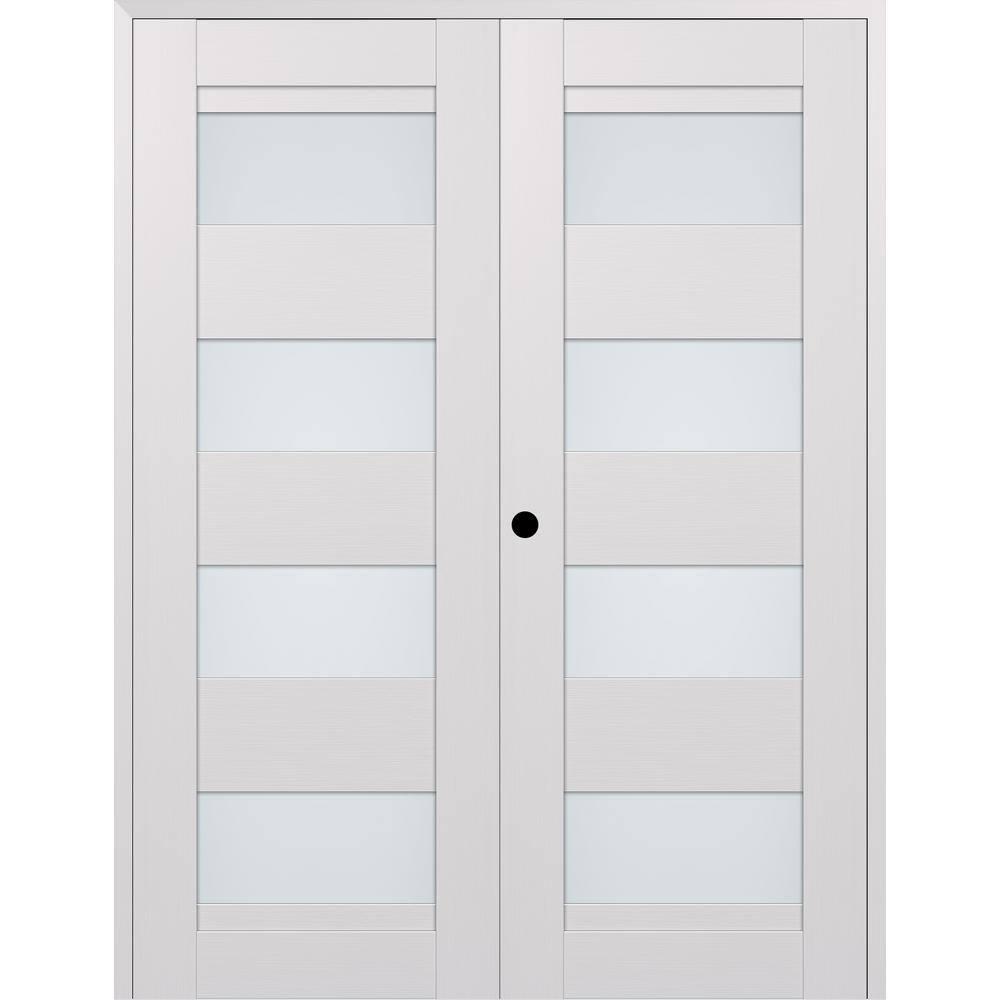 Belldinni Della Solid Manufactured Wood and Glass Paneled Prefinished Standard Double Door