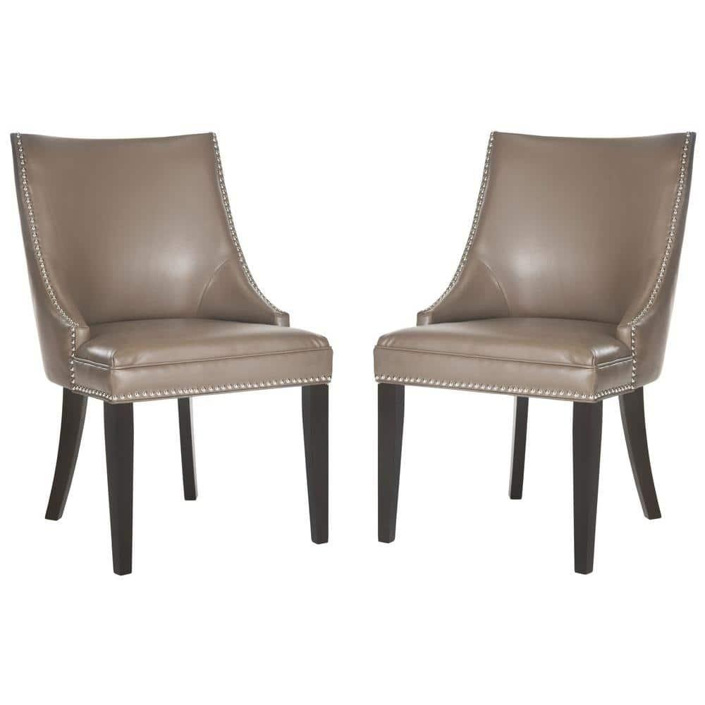 Afton 20H Side Chair Silver Nail Heads  (Set Of 2) - Clay - Safavieh