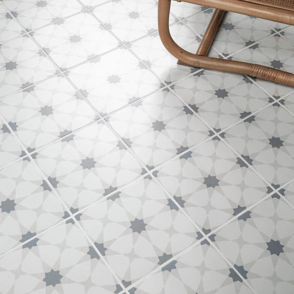 Amara 8" x 8" Encaustic Look Matte Porcelain Floor & Wall Tile