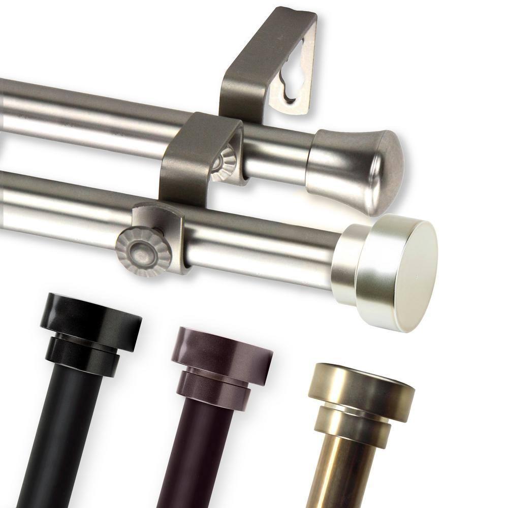 Rod Desyne Topper 3/4 inch Dia. 48-84"-Cocoa Double Curtain Rod Set