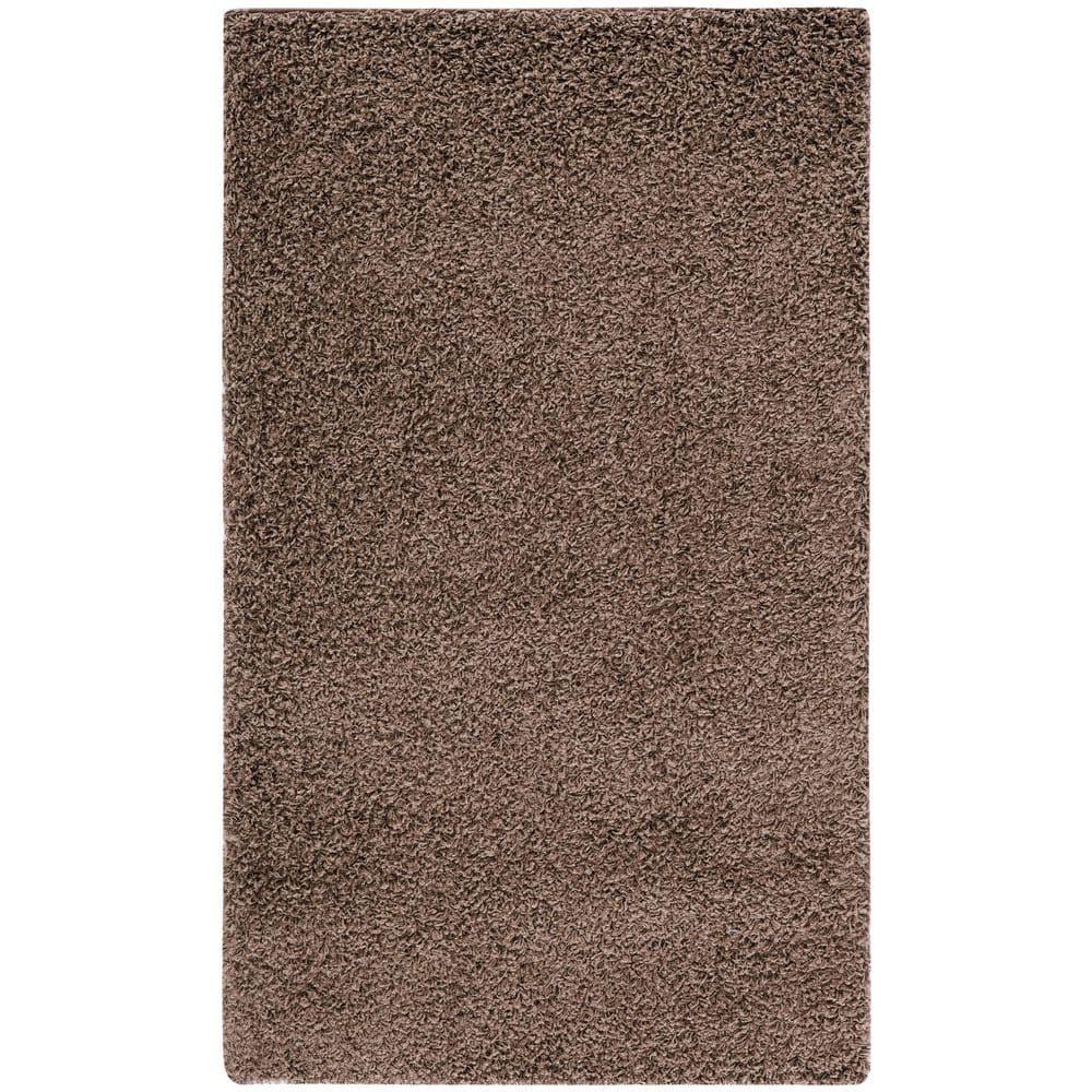 SAFAVIEH Lavena Solid Plush Shag Area Rug, Taupe, 3' x 5'
