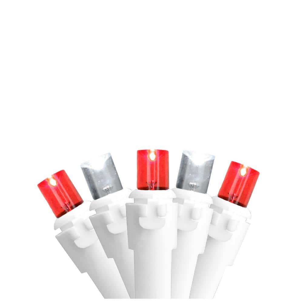Northlight 100ct Wide Angle LED Icicle String Lights Red/Pure White - 6.75' White Wire