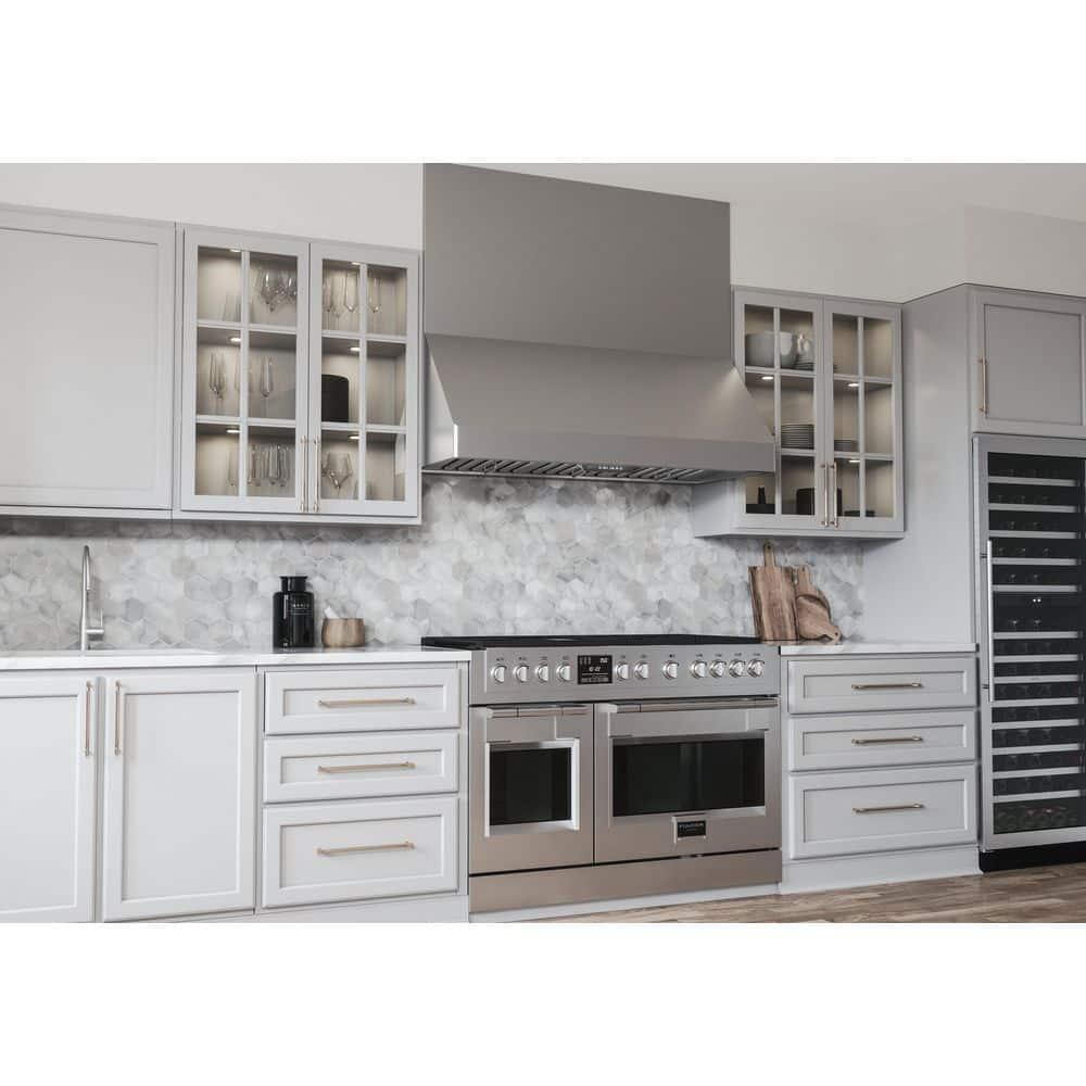 Zephyr Tempest II 48" 650 CFM Wall Mount Range Hood with LED Light in Stainless Steel