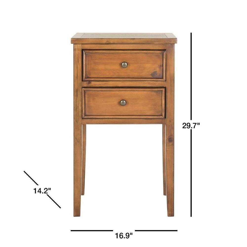Toby Accent Table With Storage Drawers - AMH6625F - Brown - Safavieh Couture