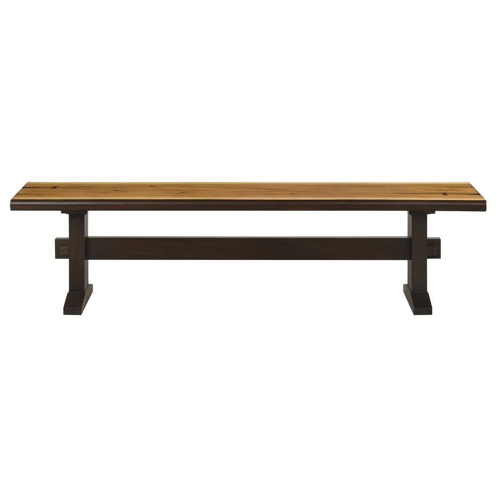 Bexley Trestle Bench Natural Honey and Espresso