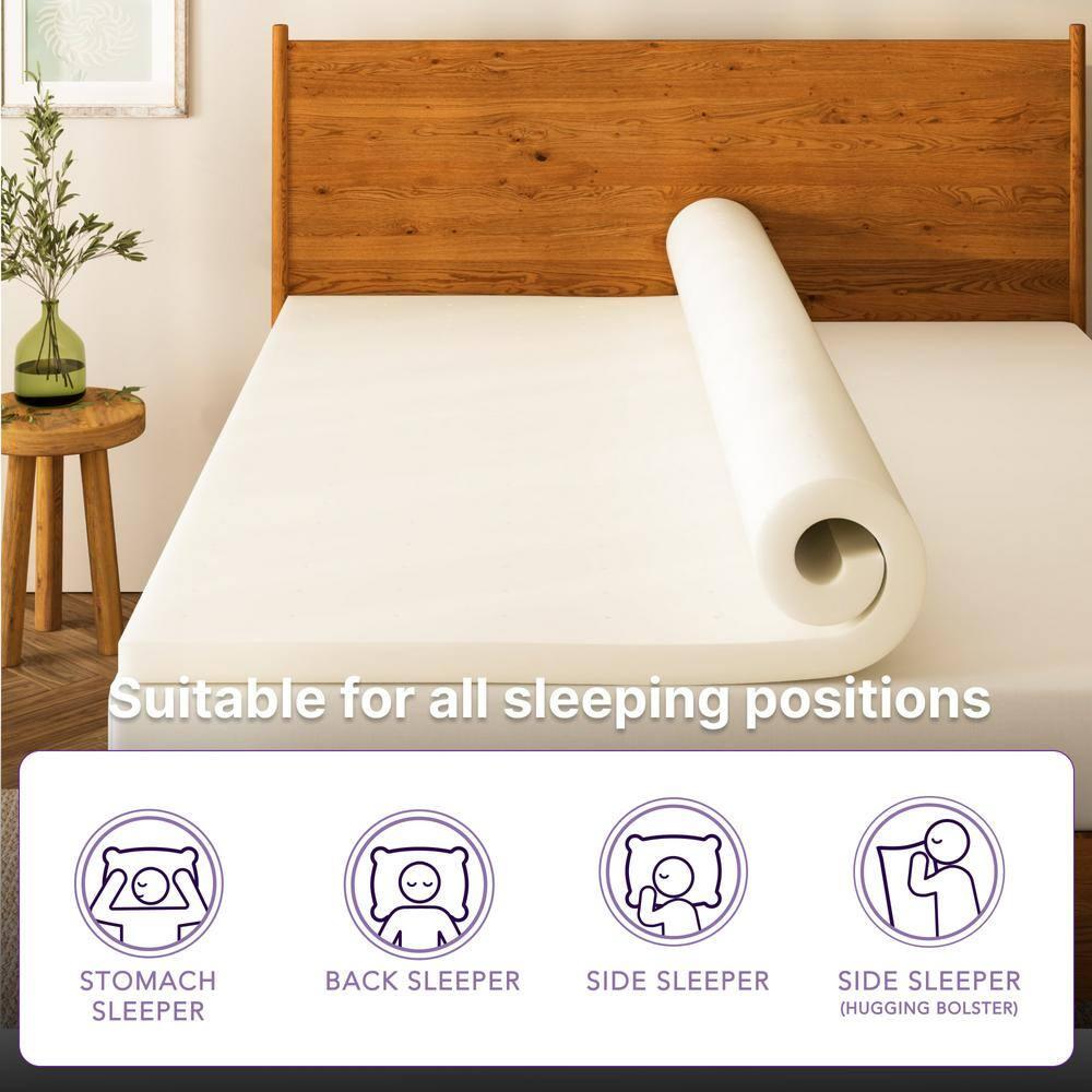 Nap Queen 4'' Ventilated Memory Foam Mattress Topper