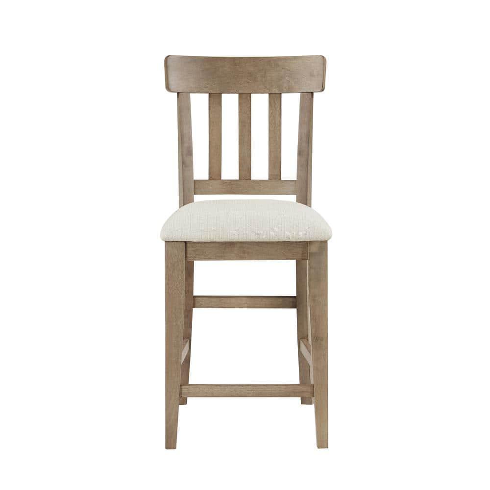 Steve Silver Napa Farmhouse Upholstered 42" Height Counter Chair, Set of 2, Cream
