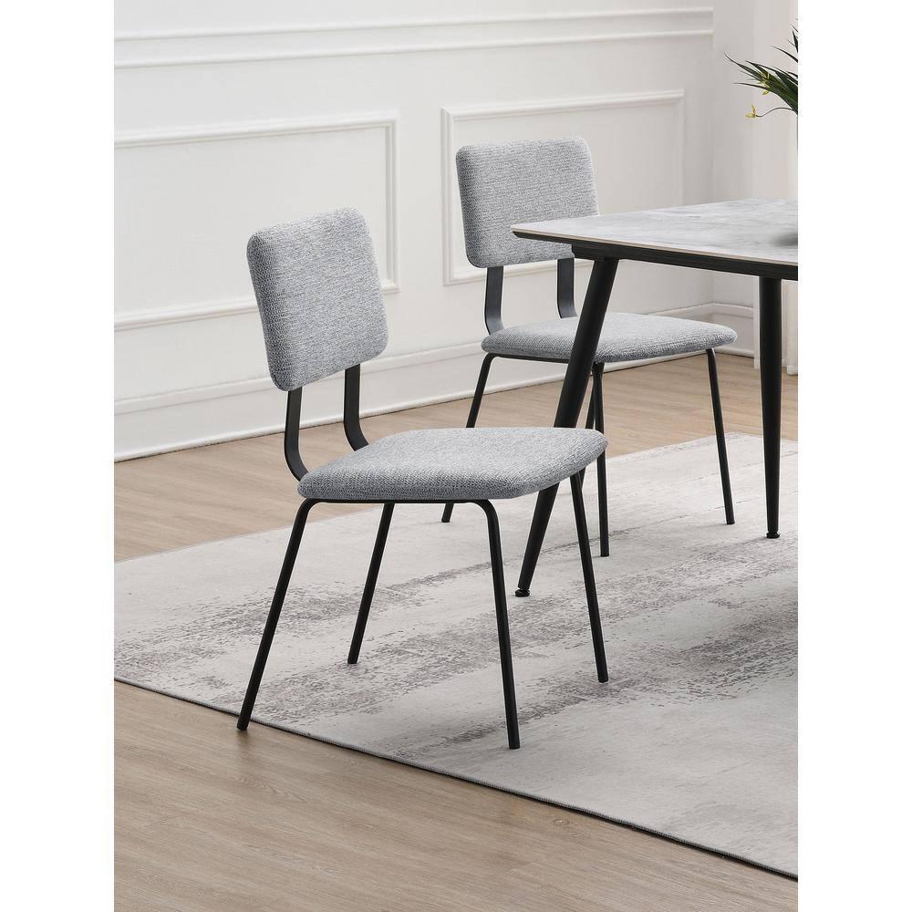 Coaster Calla Contemporary Fabric Upholstered Dining Side Chair in Gray