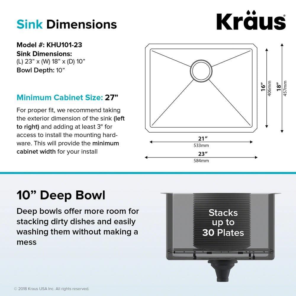 KRAUS Standard PRO™ Gauge Undermount Kitchen Sink with WasteGuard™ Garbage Disposal