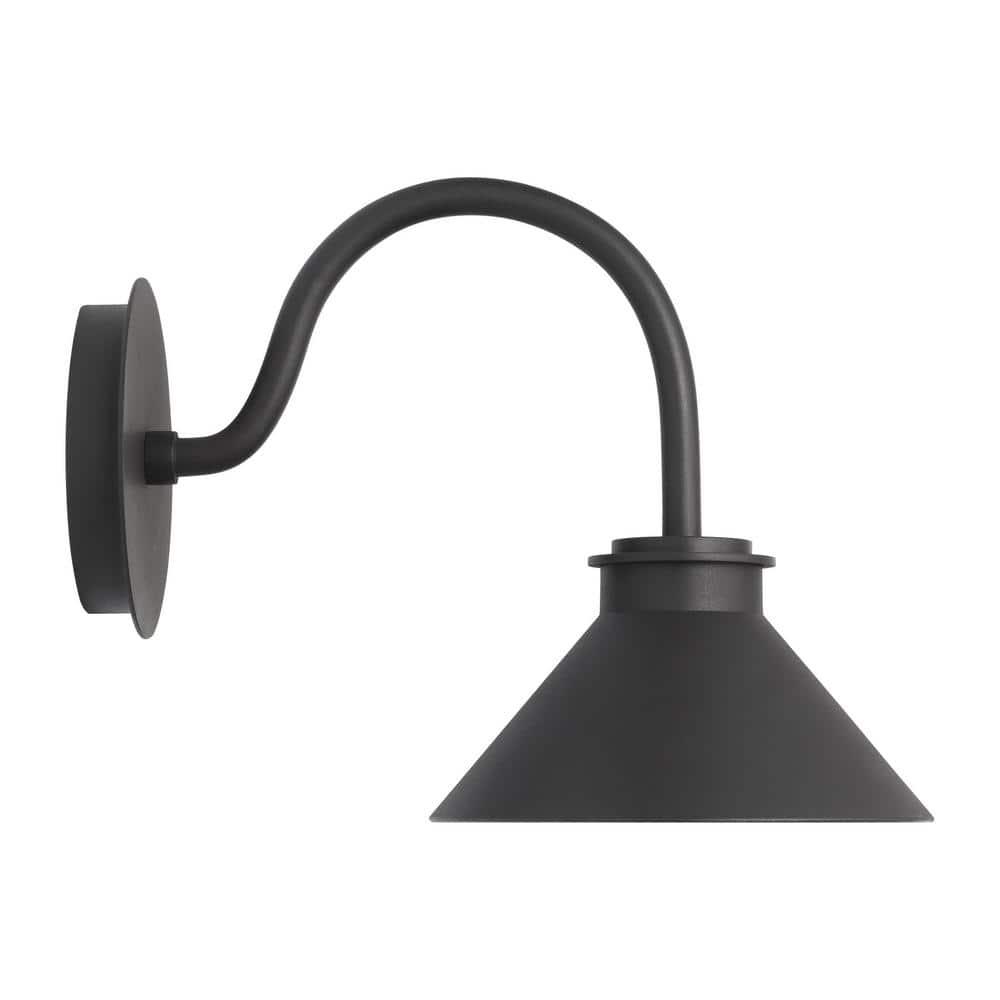 Textured Black Metal LED Barn Light Wall Lantern