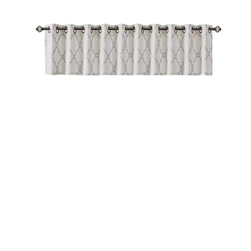 Madison Park Saratoga Fretwork Print Grommet Top Single Window Valance